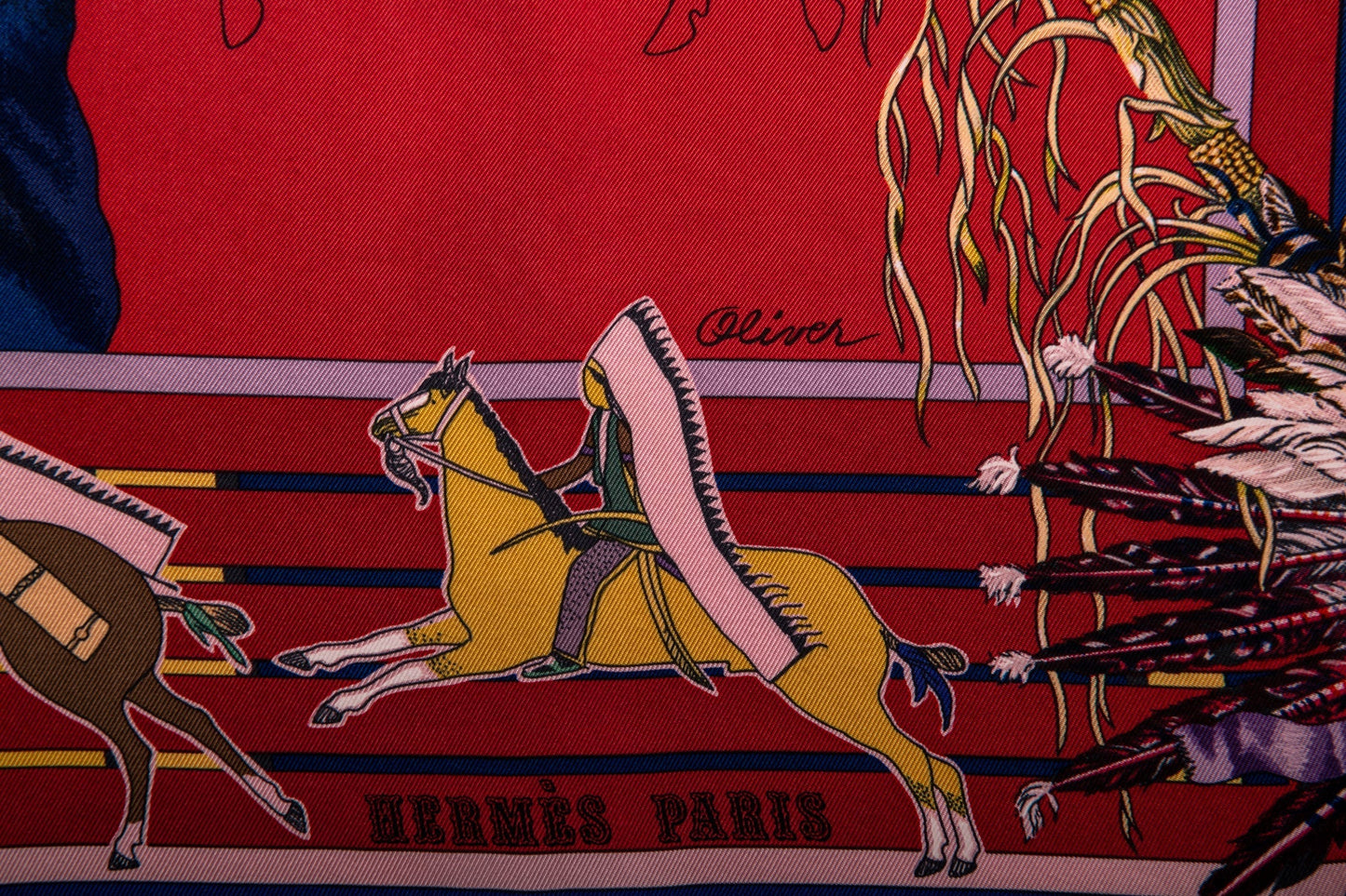 Hermes Pani la Shar Pawnee Scarf Red