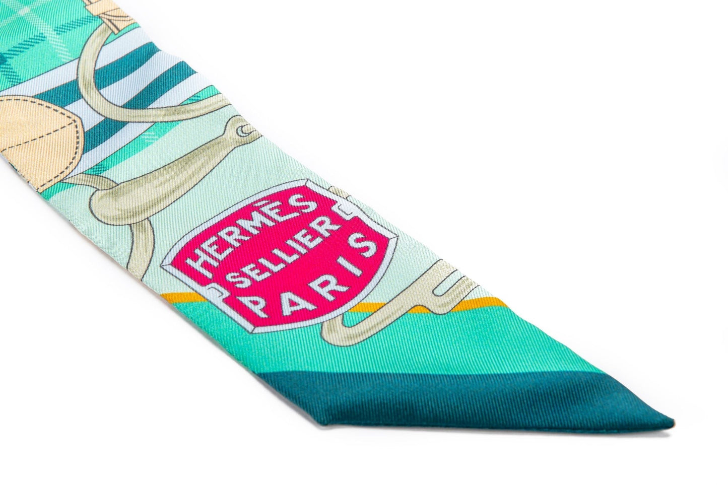 Hermes NIB Green Sellier Twilly Scarf