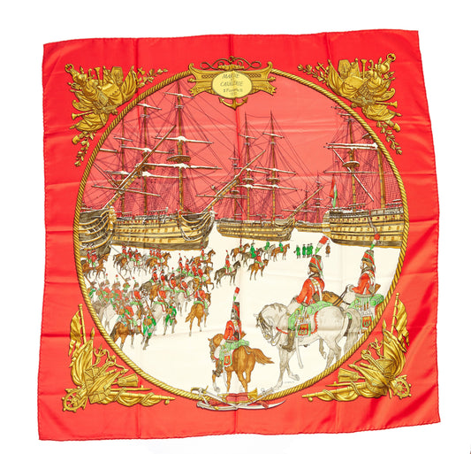 Hermes Red Marine et Cavalerie Scarf