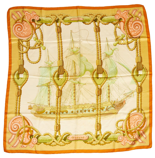 Hermes 90cm Silk Twill Tribord Scarf