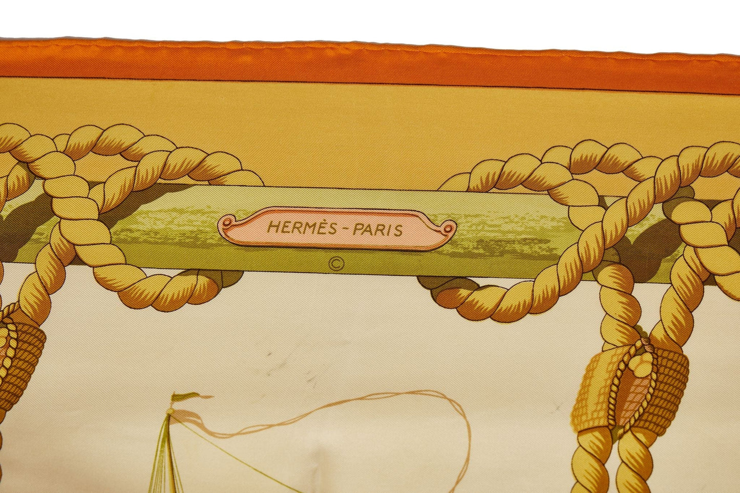 Hermes 90cm Silk Twill Tribord Scarf