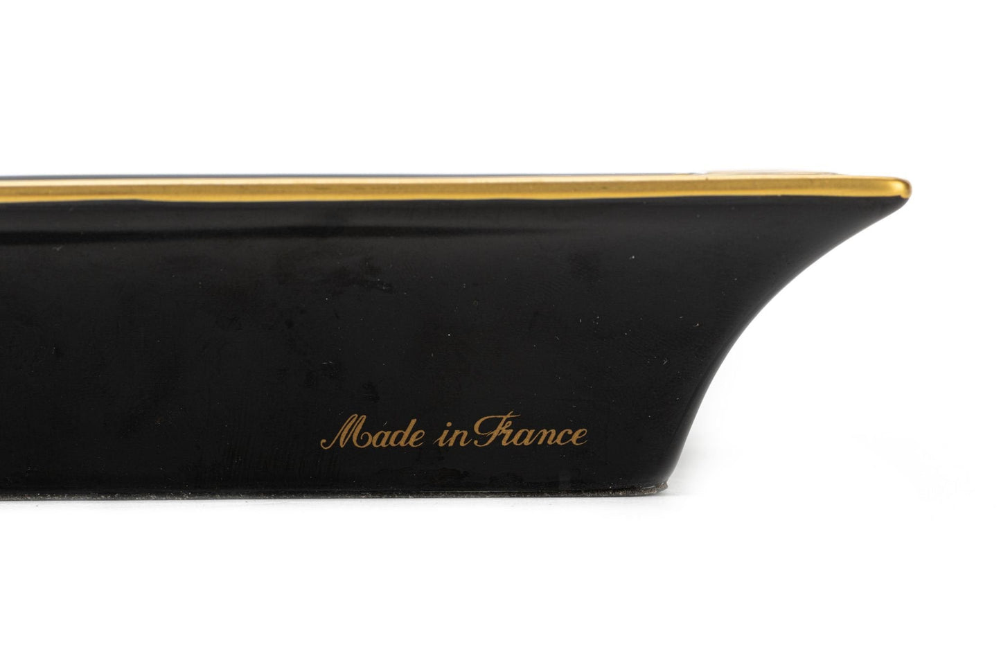 Hermes Black Porcelain Fan Ashtray