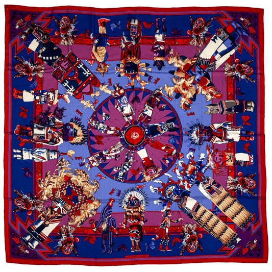 Hermes Purple Kachinas Cashmere Shawl