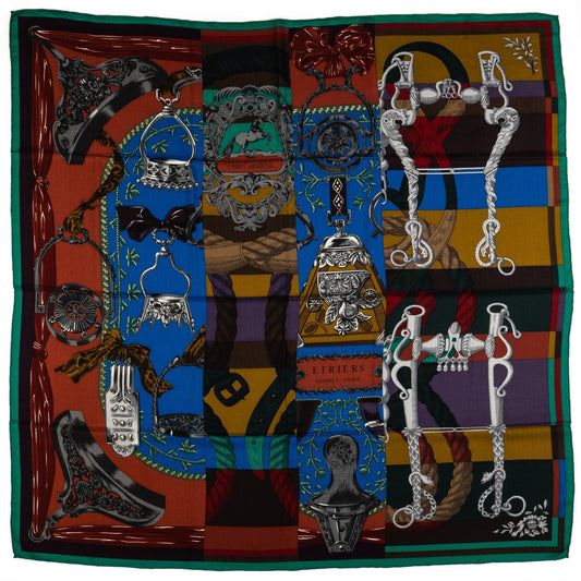Hermes Etriers Multicolor Cashmere Shawl