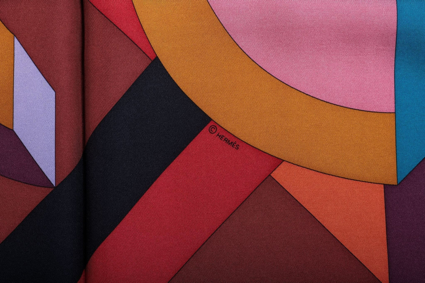 Hermes Geometric Multicolor Silk Scarf