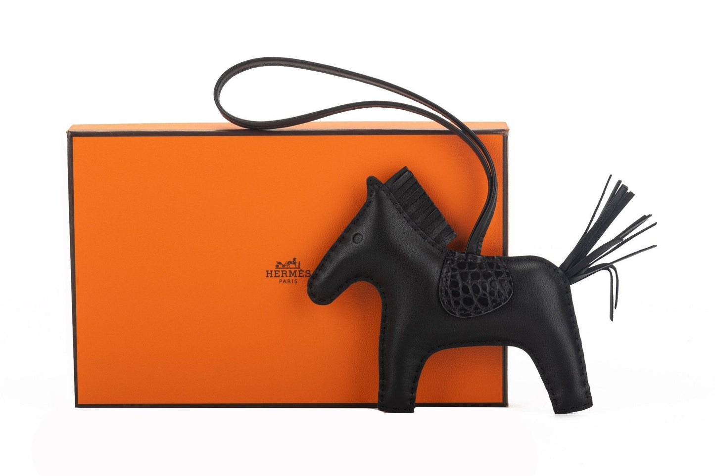 Hermes So Black Touch Croc Rodeo Charm