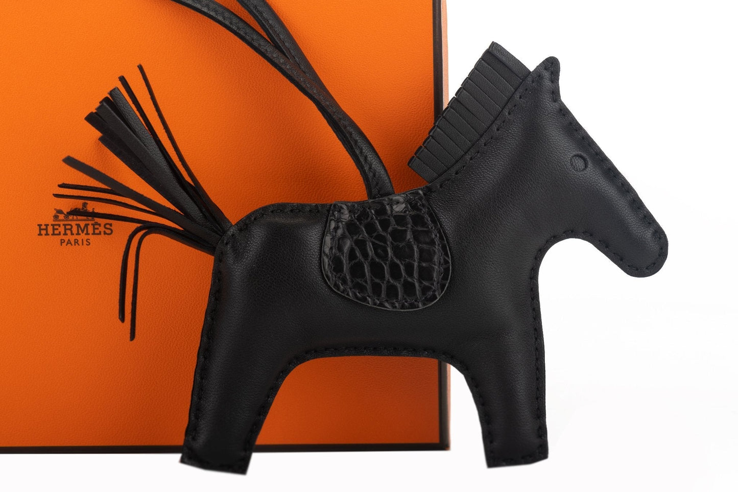 Hermes So Black Touch Croc Rodeo Charm