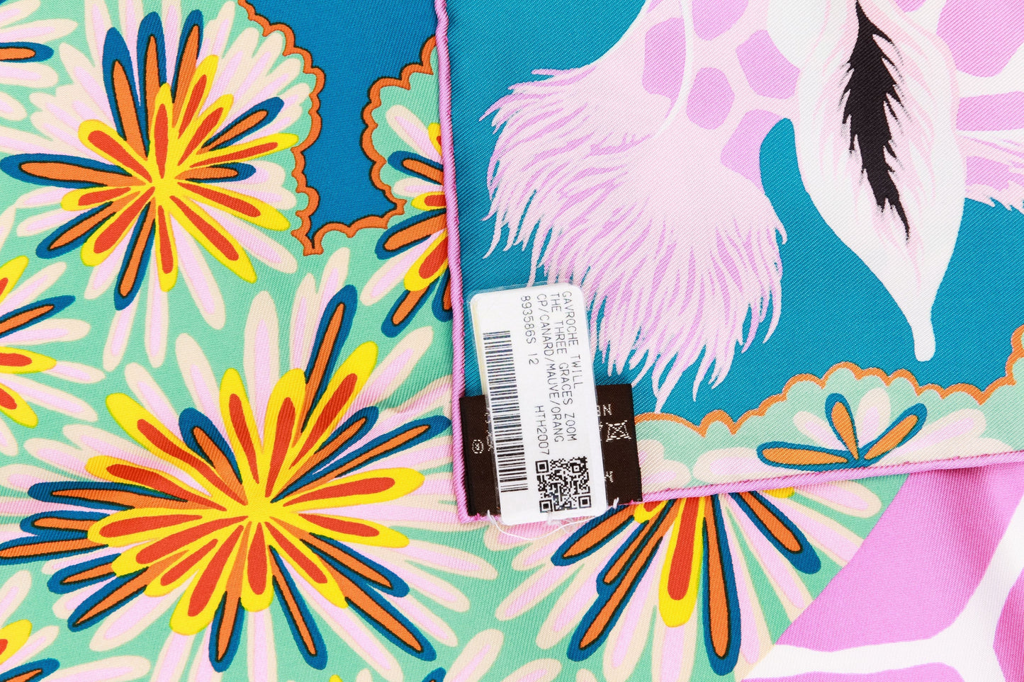 Hermes Pink Silk Giraffe Gavroche Scarf