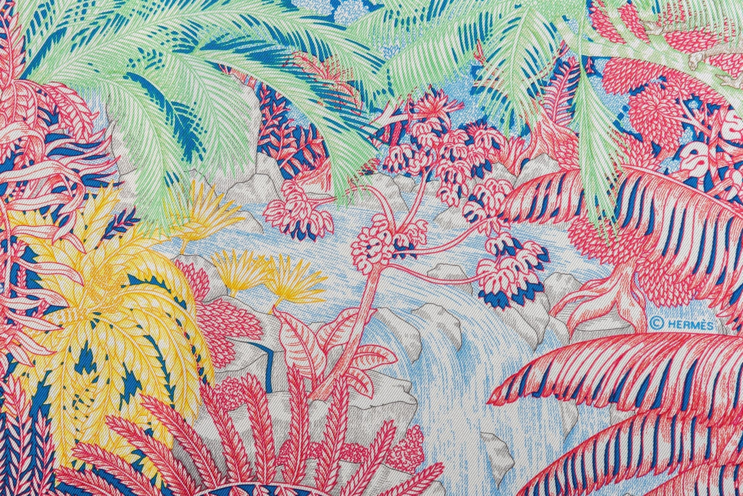 Hermes Tropical Garden Pastel Silk Scarf