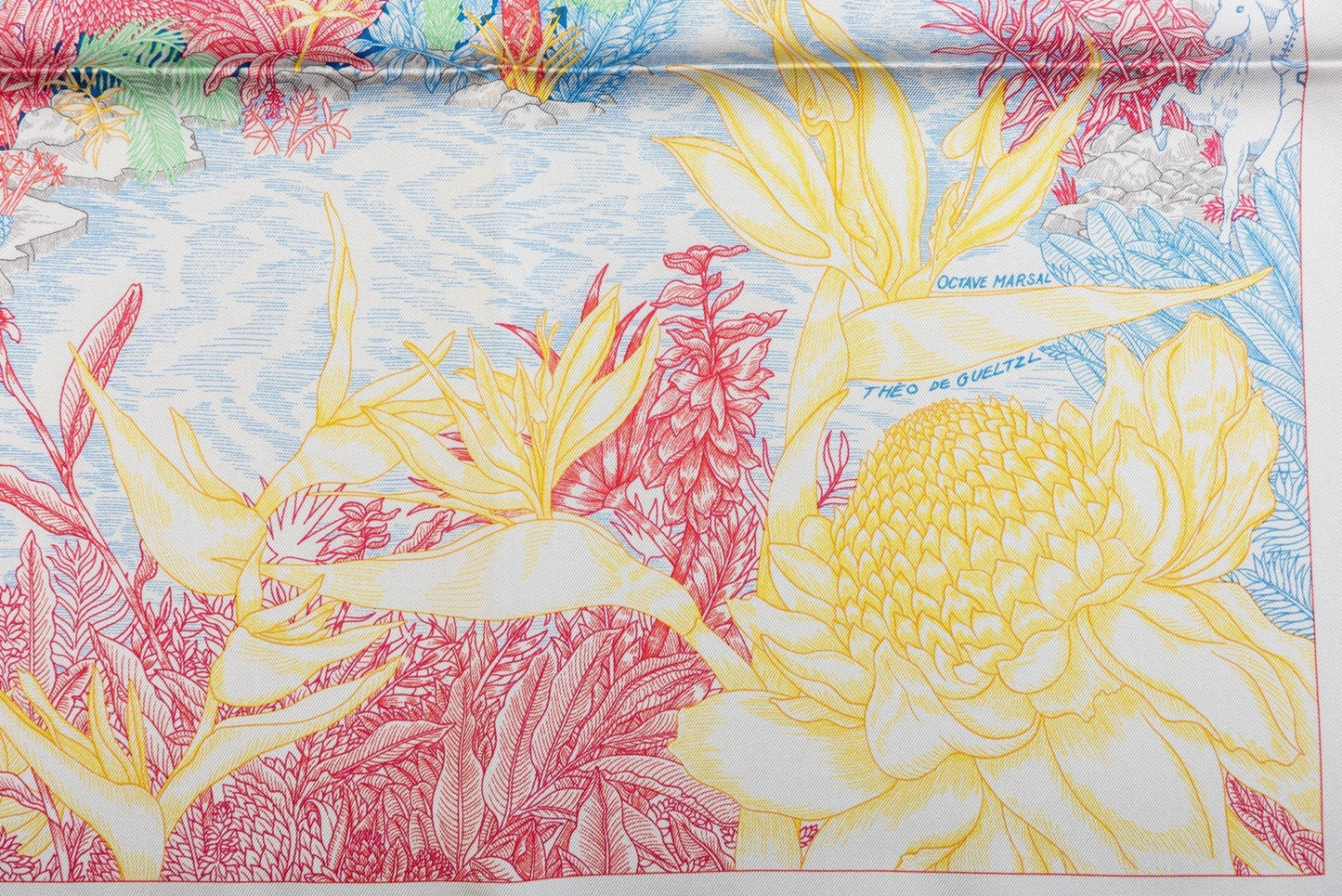 Hermes Tropical Garden Pastel Silk Scarf
