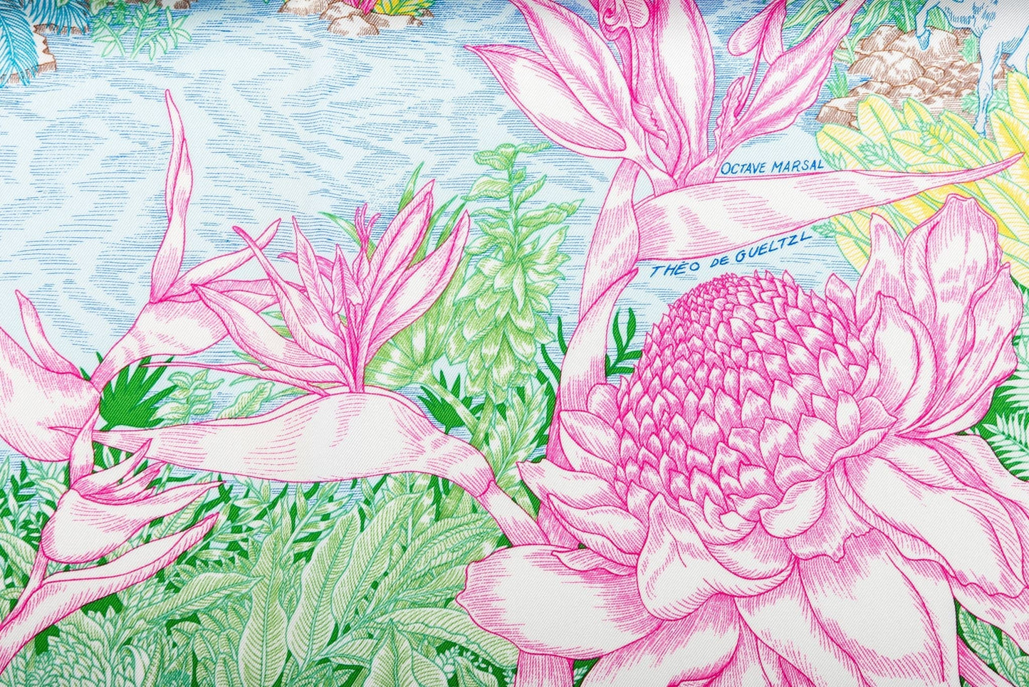 Hermes Tropical Garden Pastel Silk Scarf