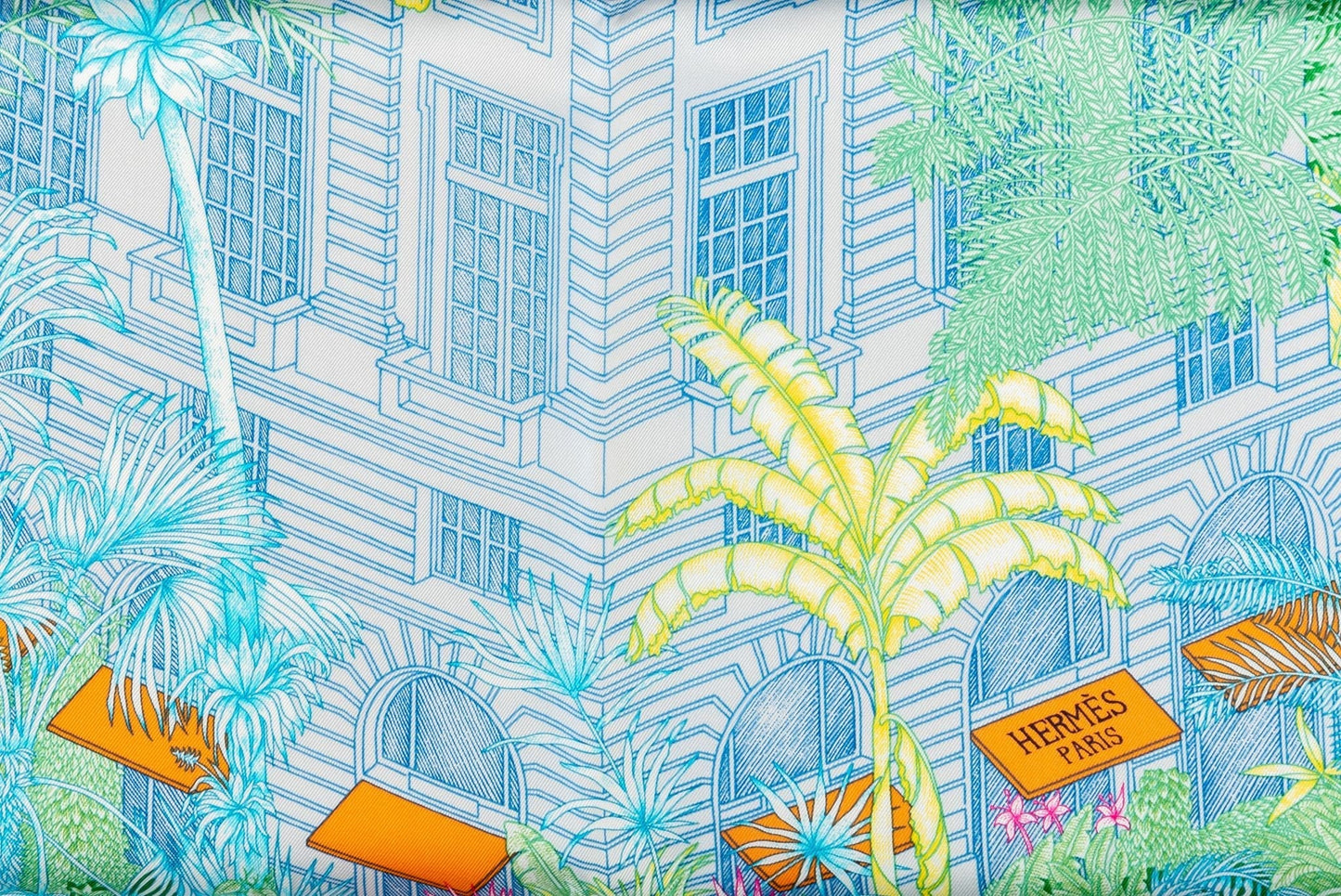 Hermes Tropical Garden Pastel Silk Scarf