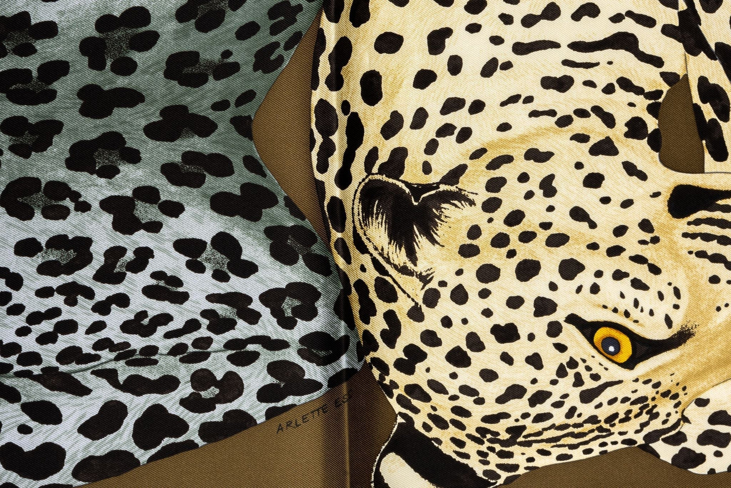 Hermes Lazy Leopardess Silk Scarf Bronze