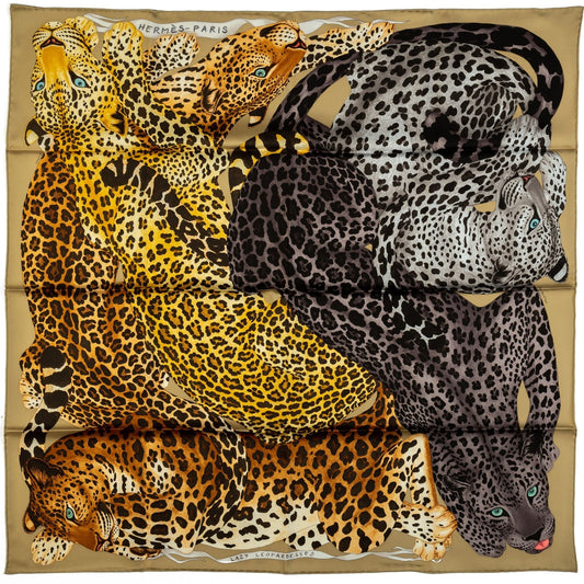 Hermes New Lazy Leopardess Silk Scarf