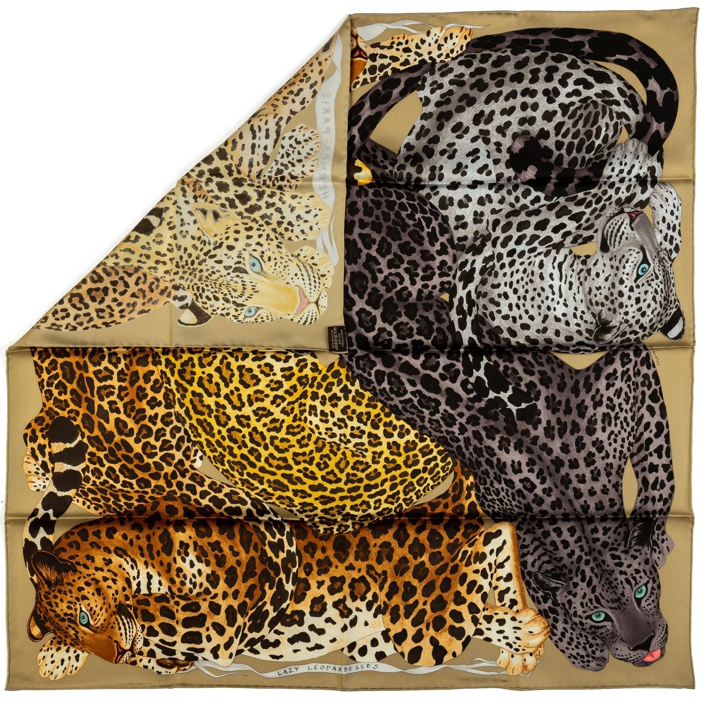 Hermes New Lazy Leopardess Silk Scarf