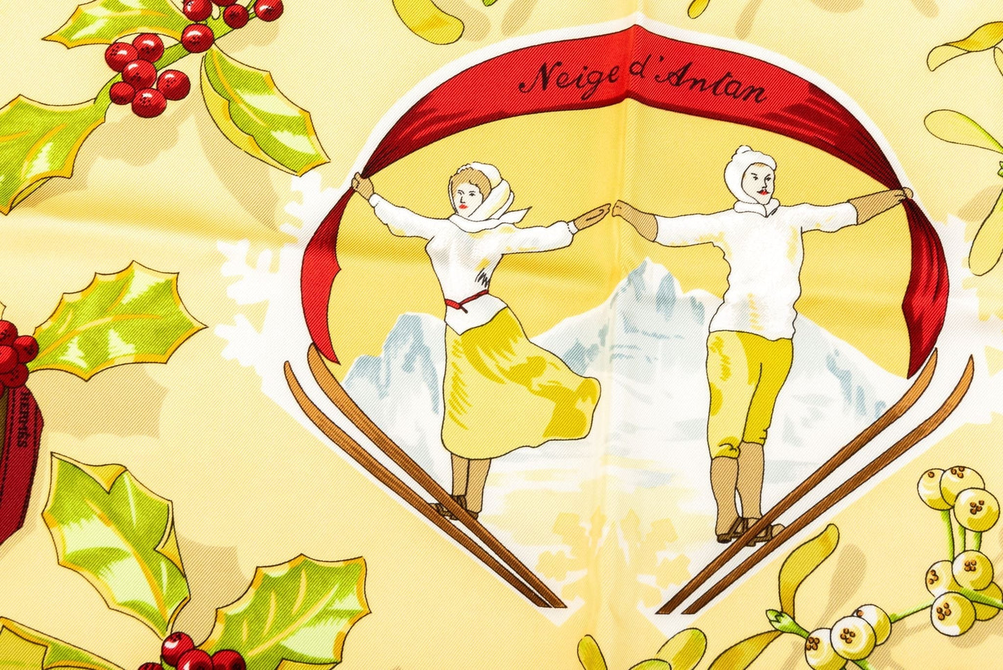 Hermes Yellow Neige d'Antan Silk Scarf