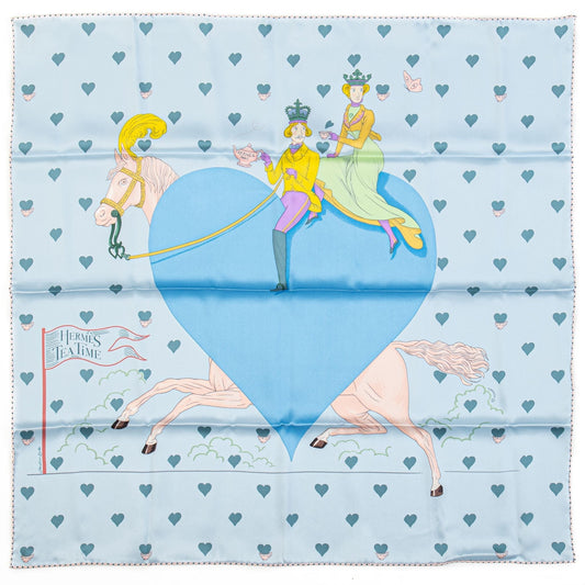 Hermes New Tea Time Celeste Silk Scarf