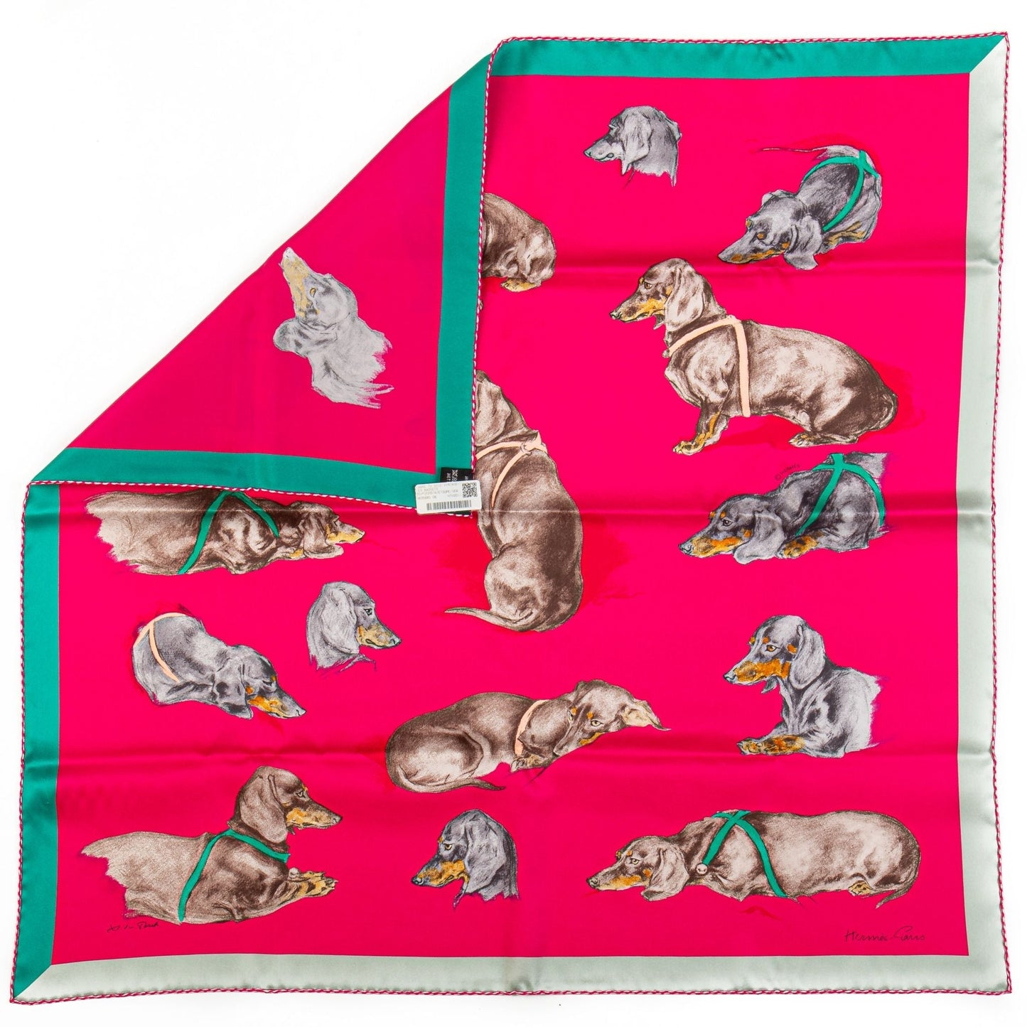 Hermes Les Bassets Alemands Red Scarf