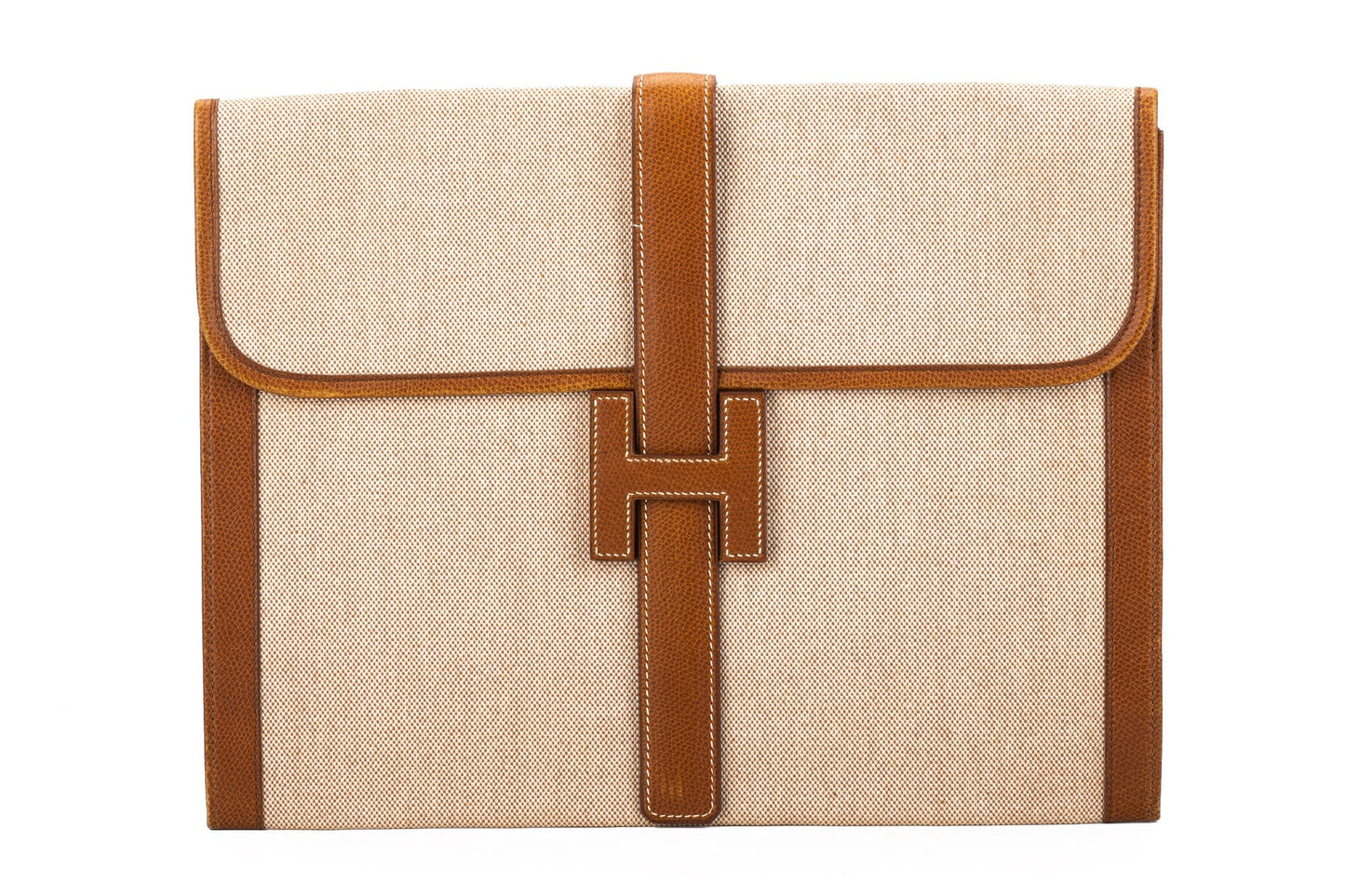 Hermes Vintage Large Jige Clutch Toile