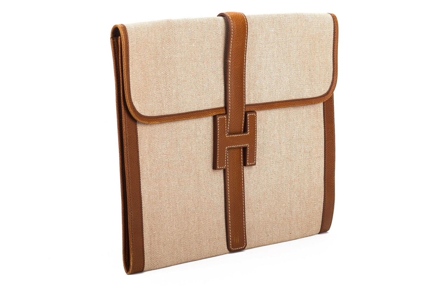 Hermes Vintage Large Jige Clutch Toile