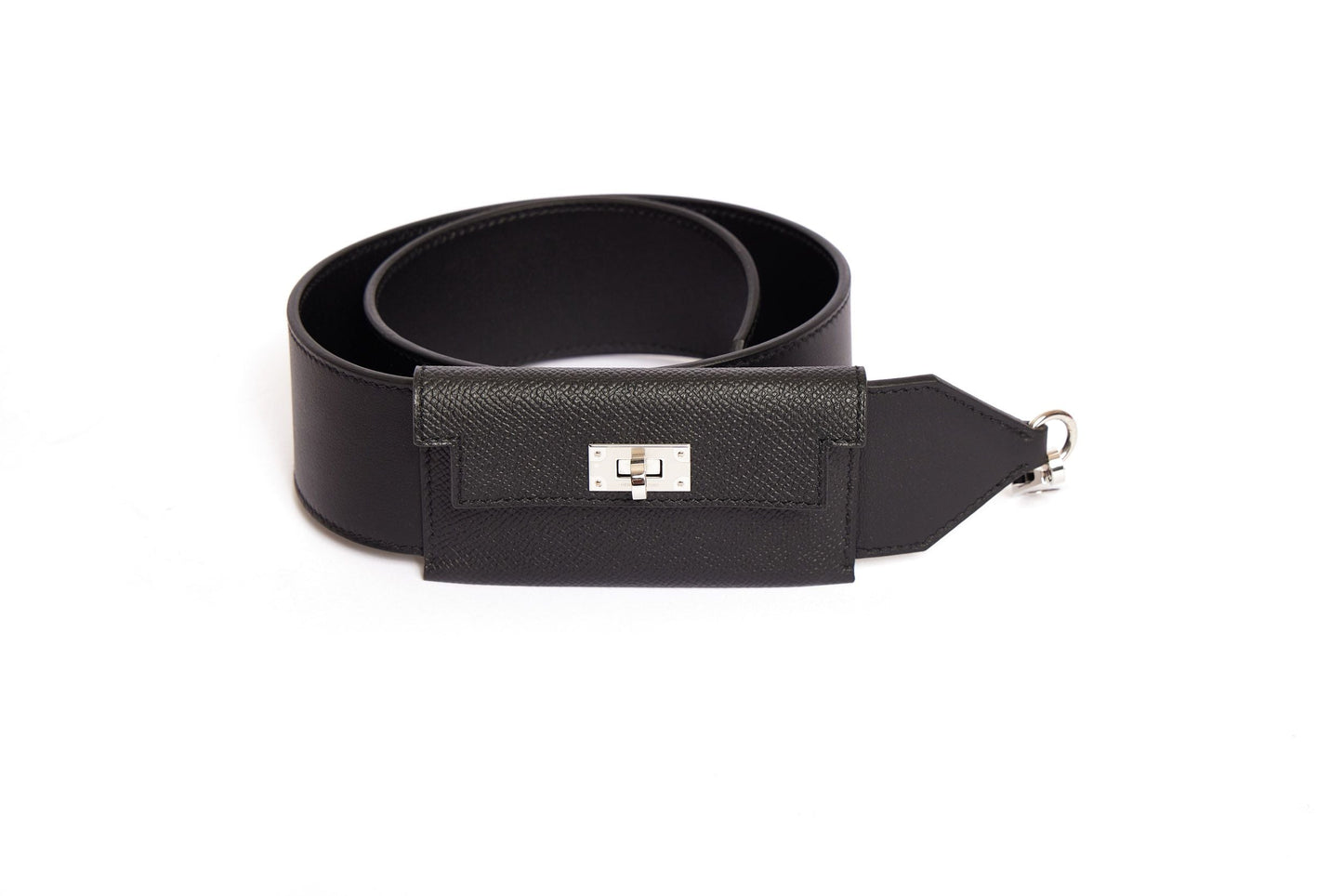 Hermes Black Bandouliere Kelly Pocket