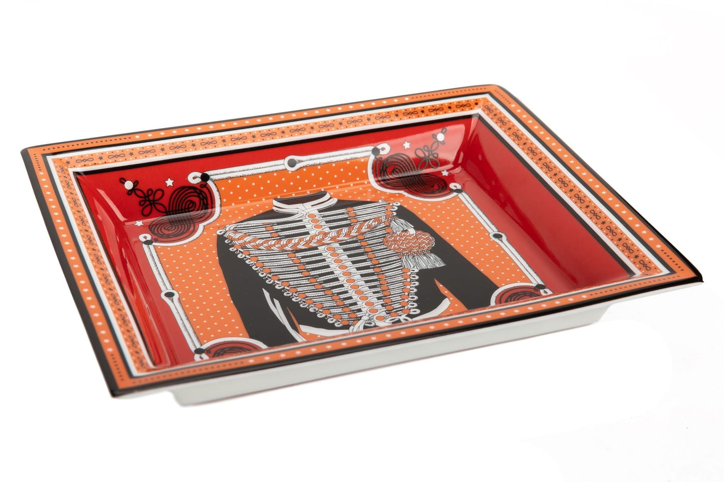 Hermes Red Orange Brandeburg Ashtray