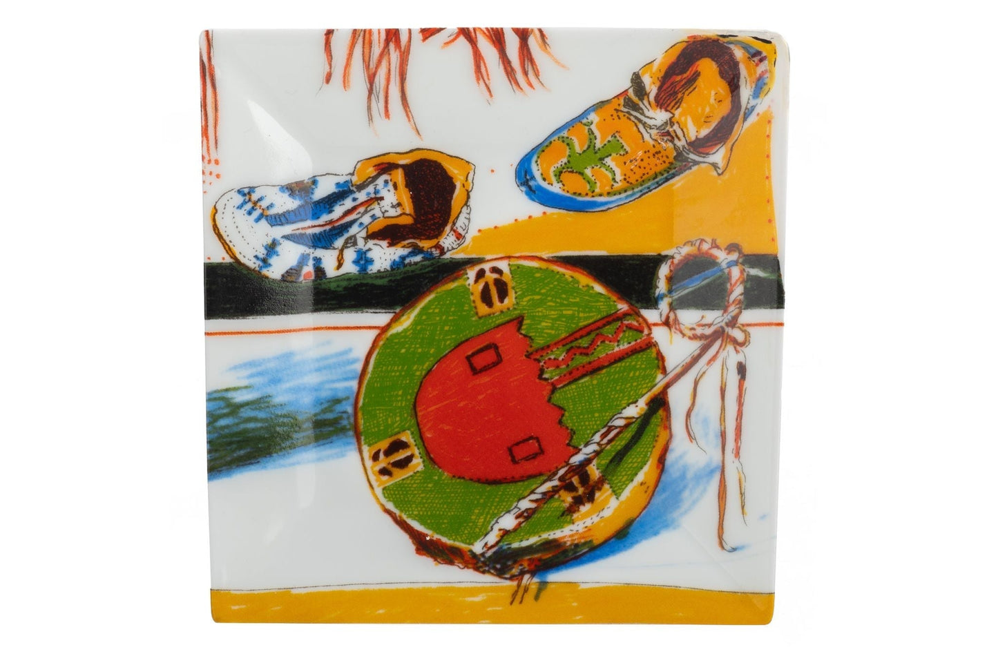 Hermes Danse Porcelaine Square Plate