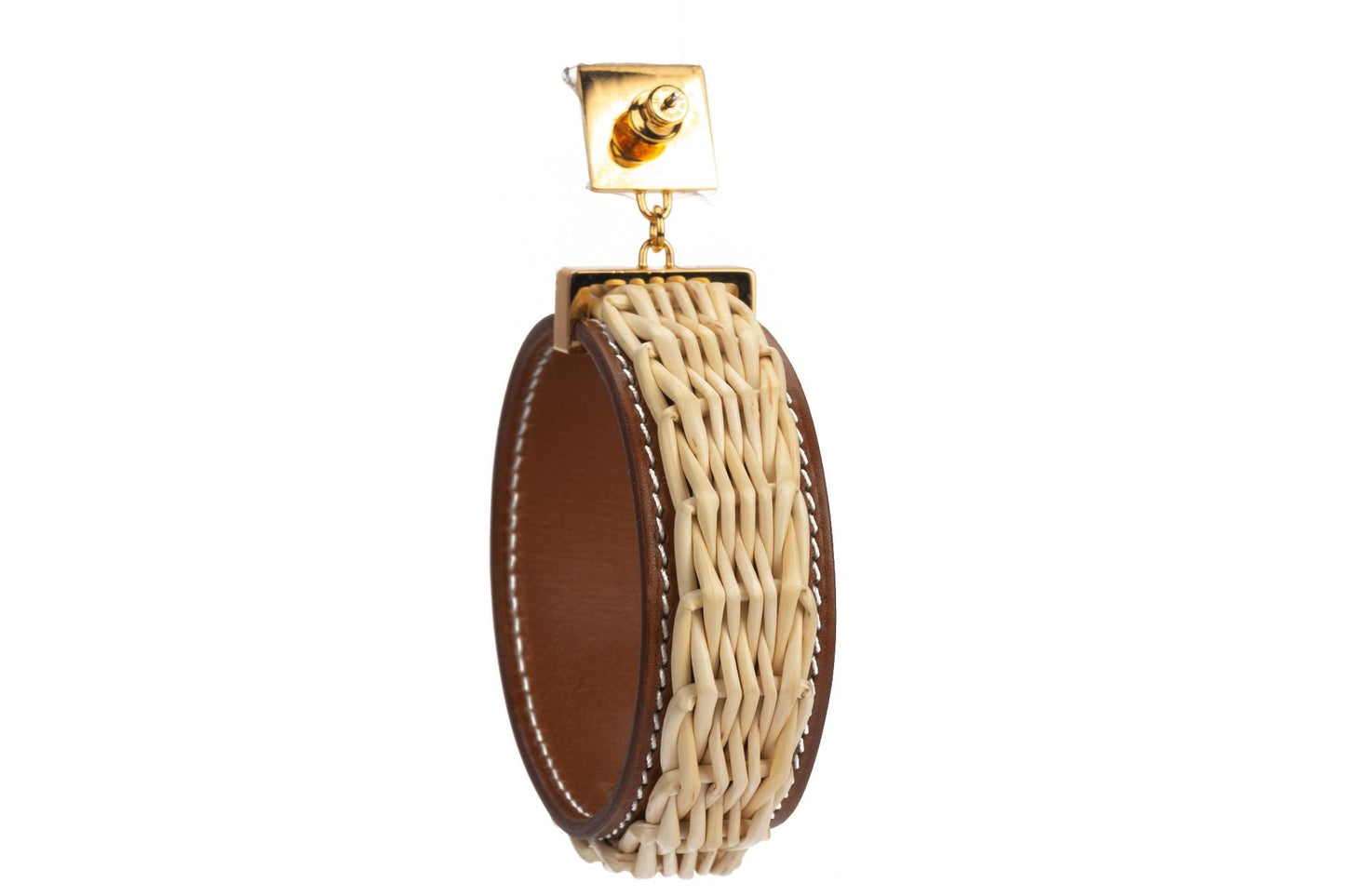 Hermes Natural Wicker Earrings