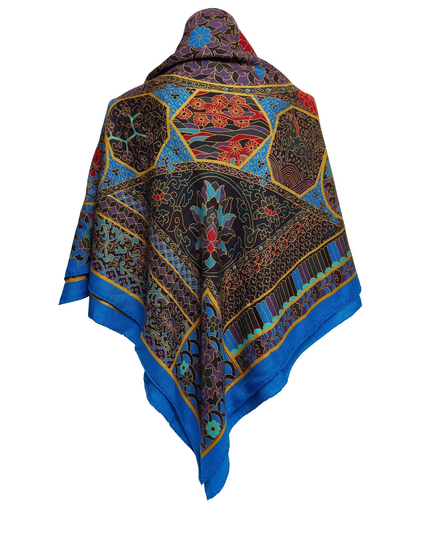 Hermes Electric Blue Multicolor Scarf