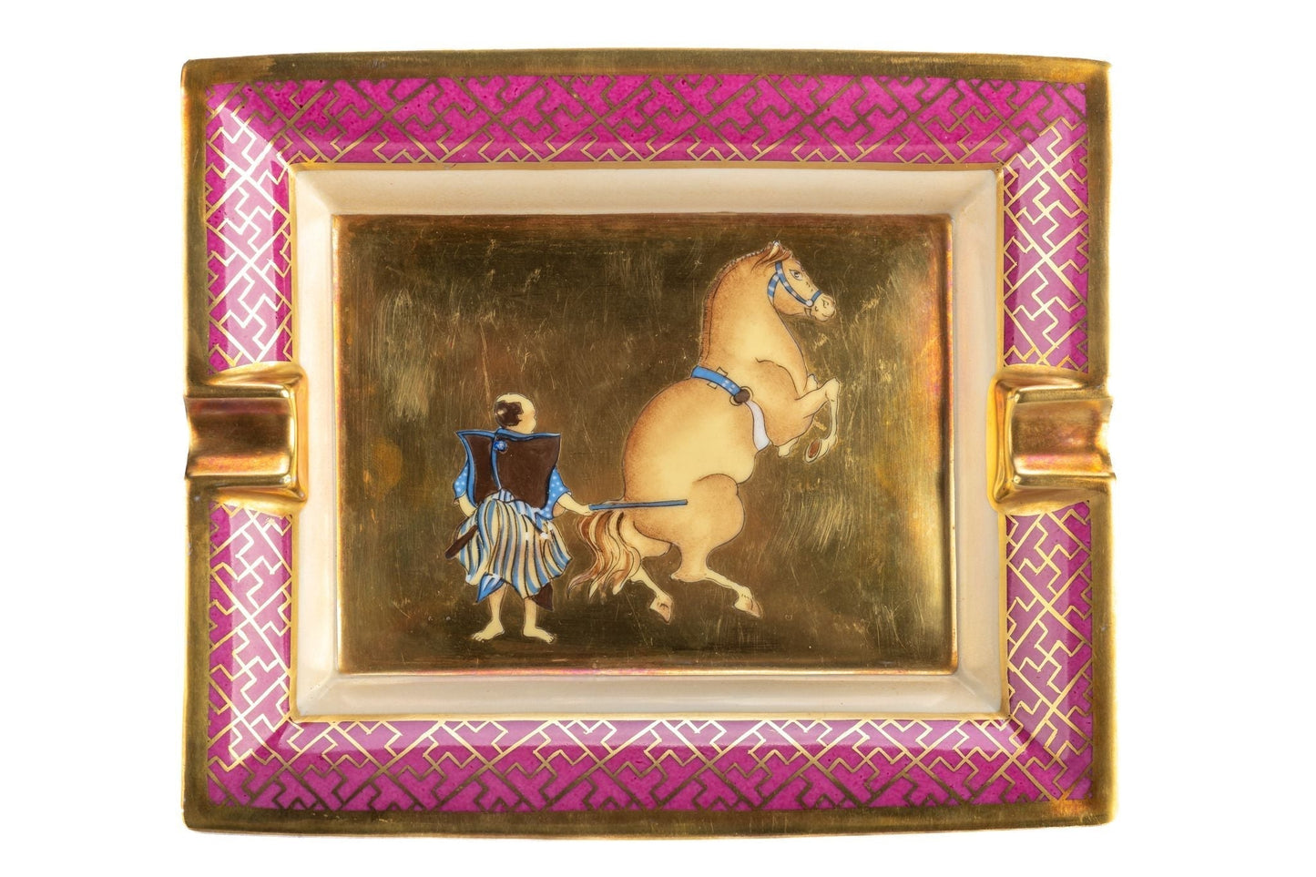 Hermes Samurai W/Horse Porcelain Ashtray