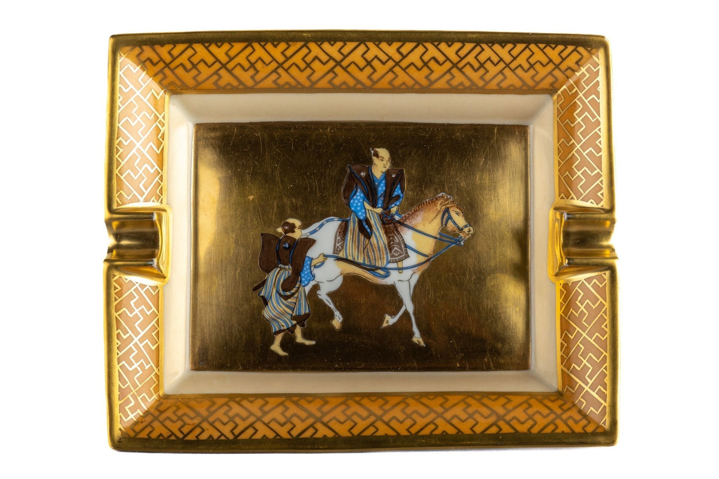 Hermes Samurai Gold Porcelaine Ashtray