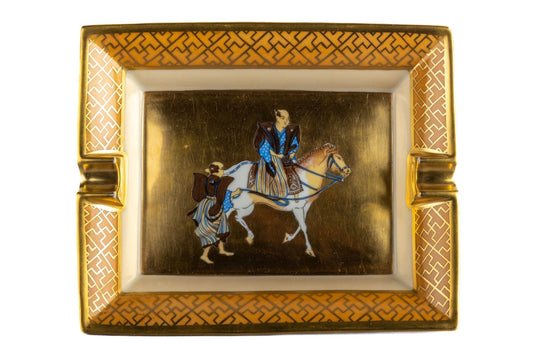 Hermes Samurai Gold Porcelaine Ashtray