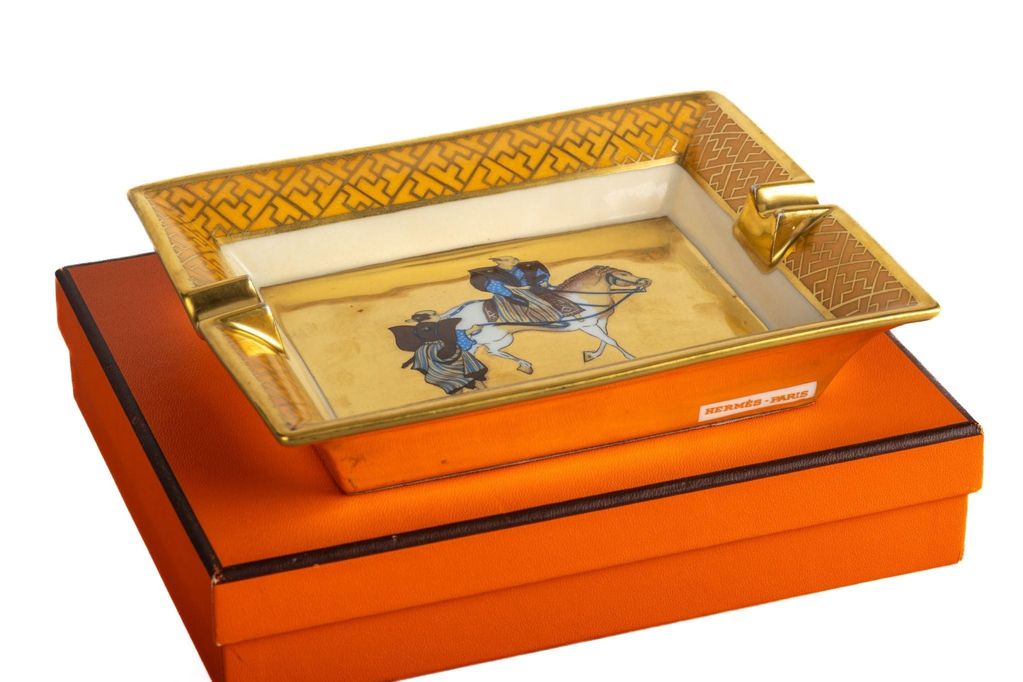 Hermes Samurai Gold Porcelaine Ashtray