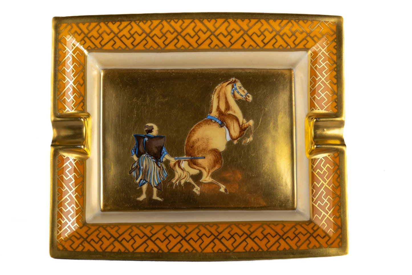 Hermes Samurai W/Horse Porcelain Ashtray