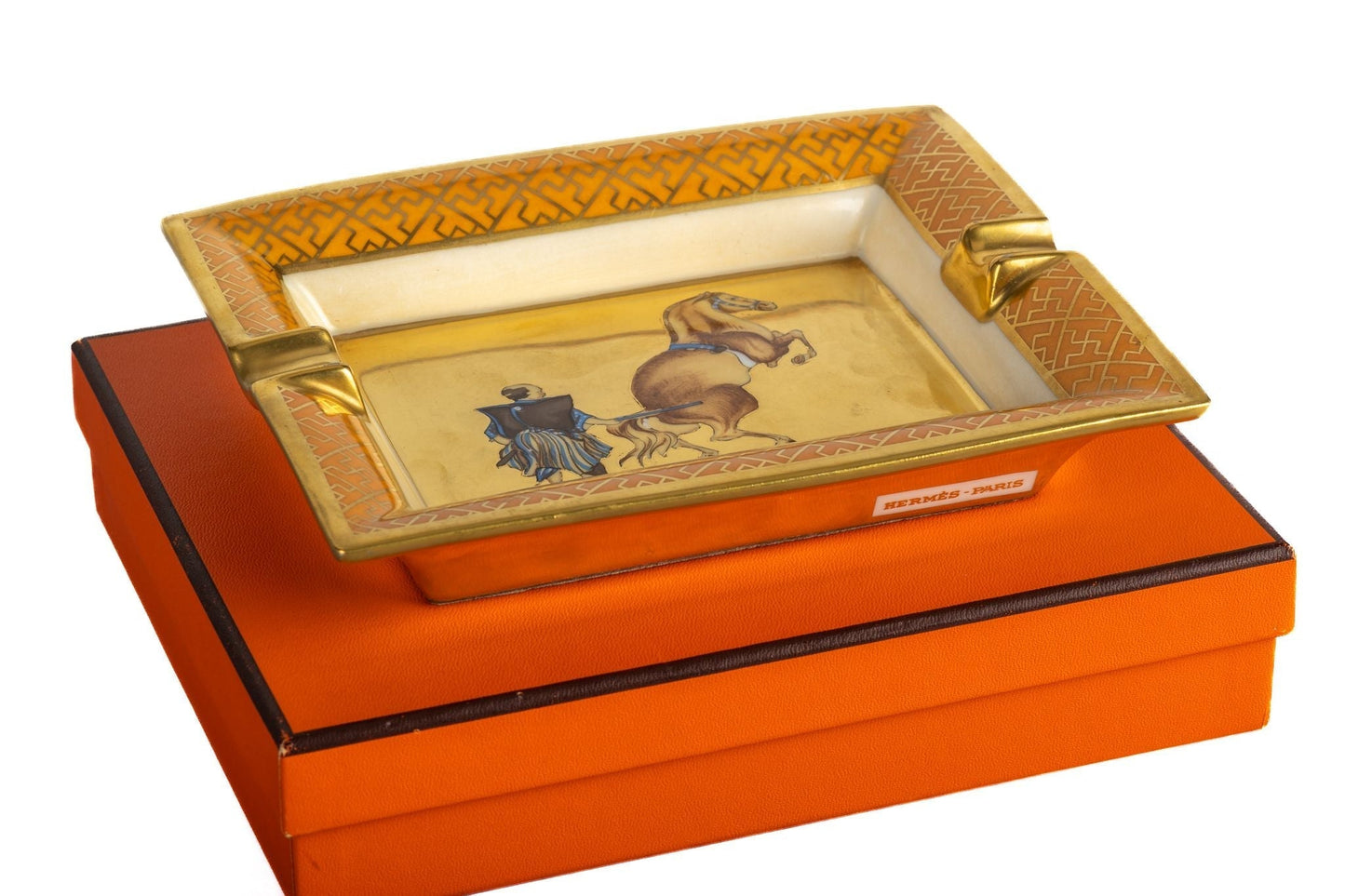 Hermes Samurai W/Horse Porcelain Ashtray