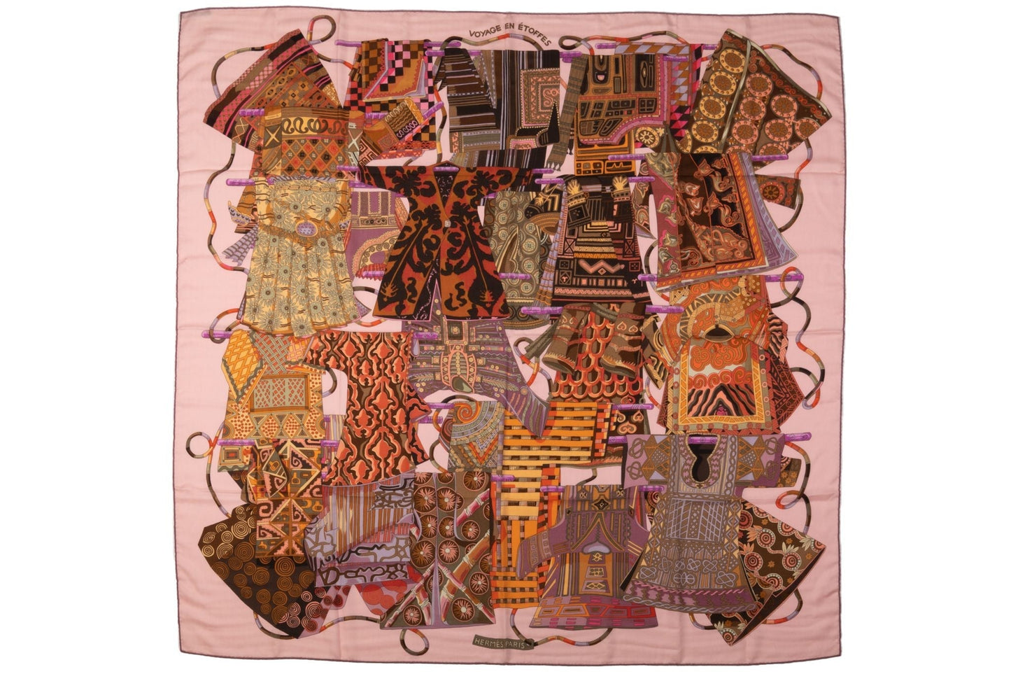 Hermes Voyage en etoffes Cashmere Shawl