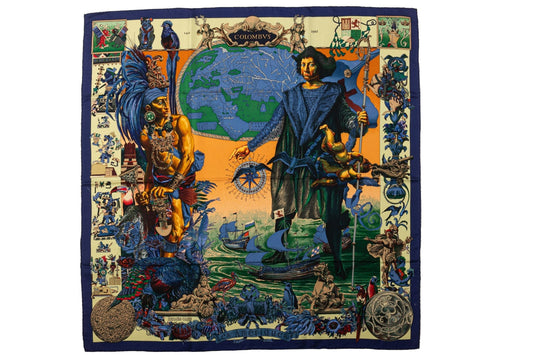 Hermes Collectible Columbus Silk Scarf