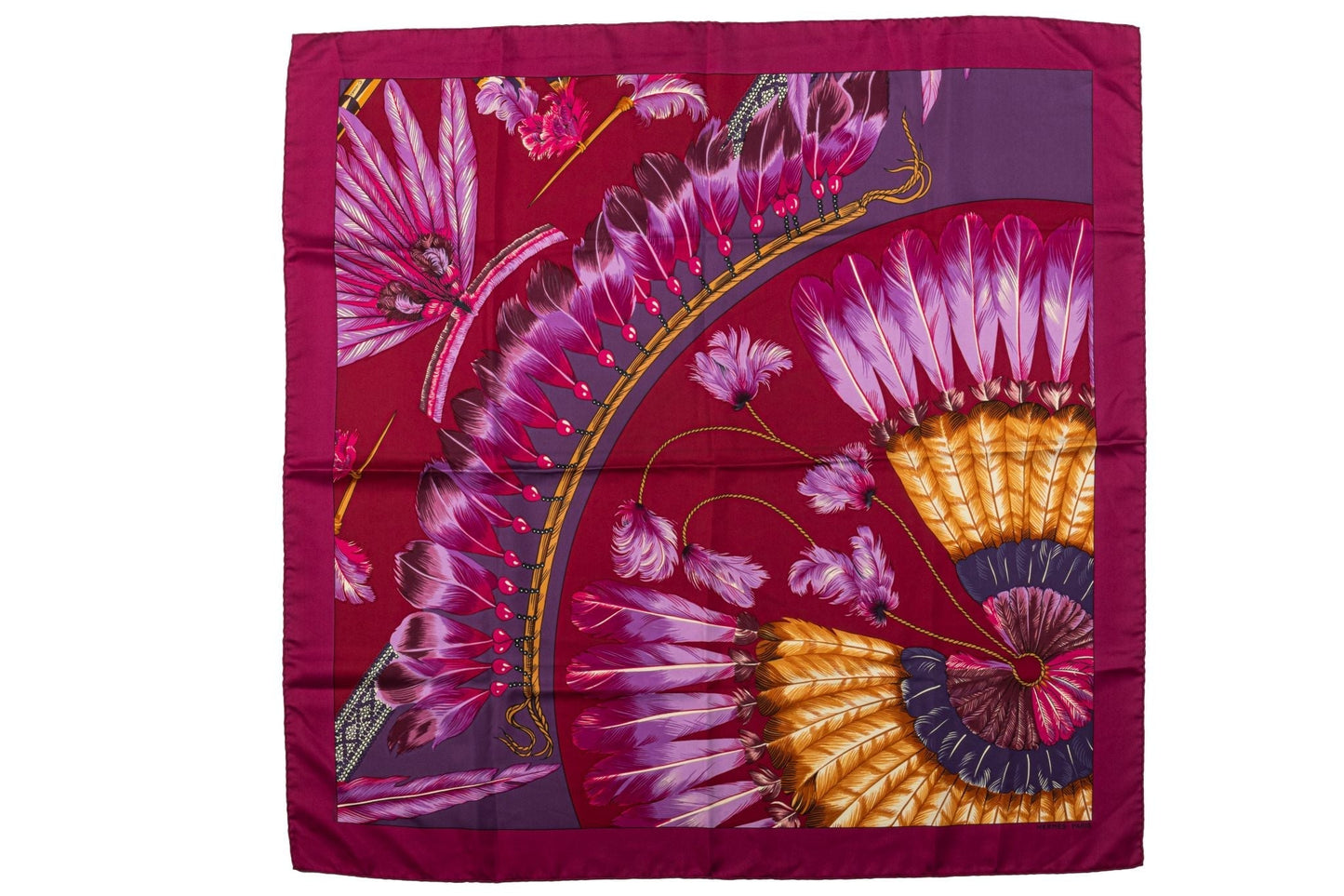 Hermes Brazil Purple Silk Scarf
