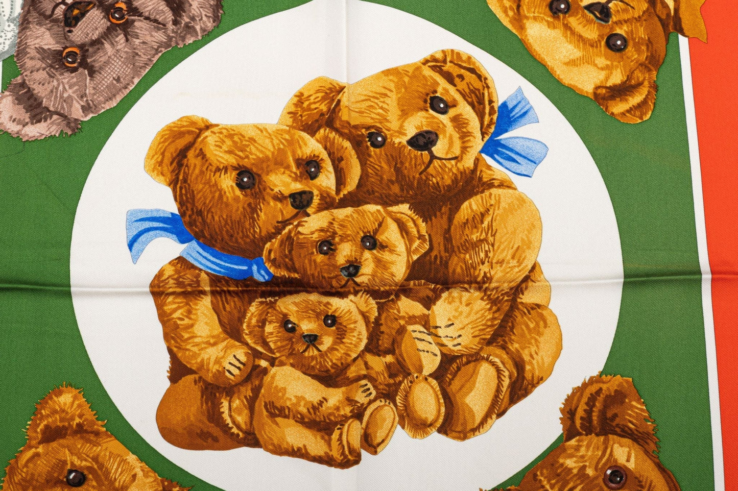 Hermes Collectible Teddy Bear Silk Scarf