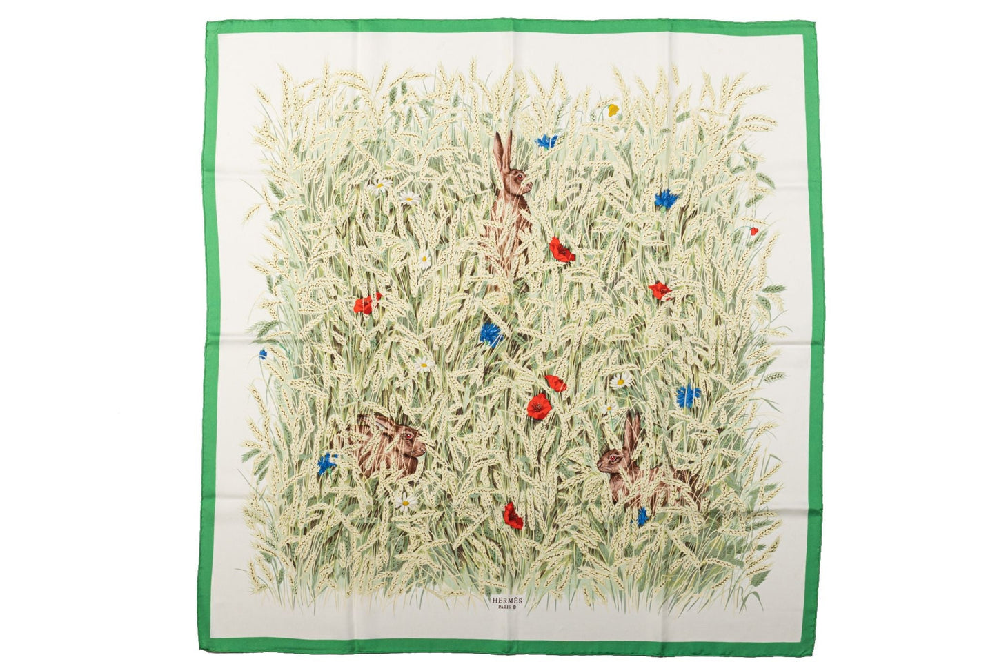 Hermes Bunnies Vintage Silk Scarf