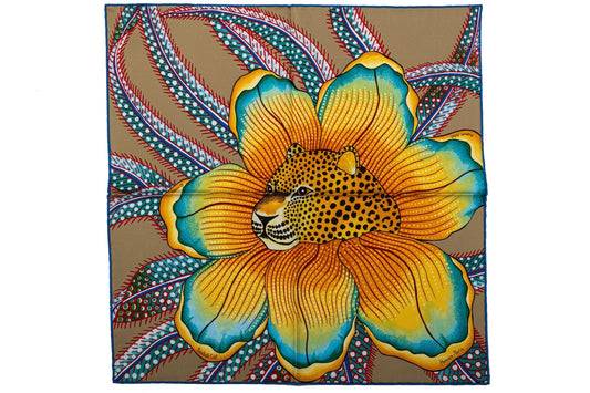 Hermes New Taupe Yellow Baobab Scarf