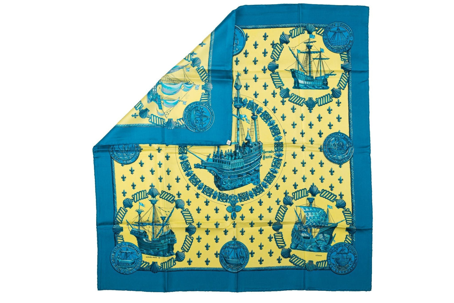 Hermes Nefs d'Or Silk Scarf by Ledoux