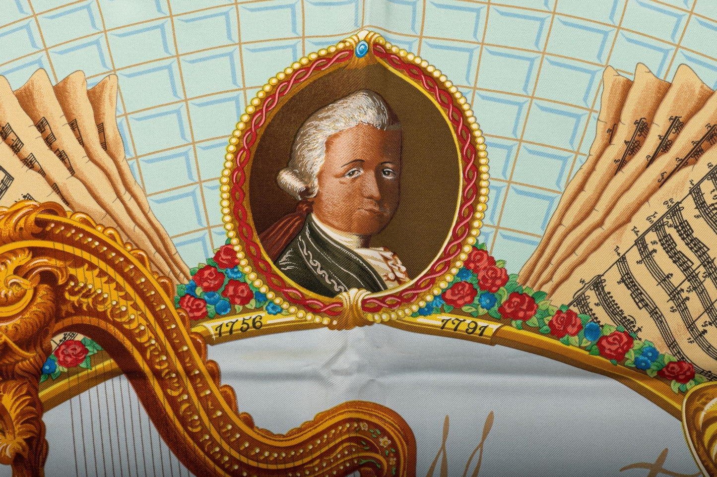 Hermes Collectible Mozart Silk Scarf