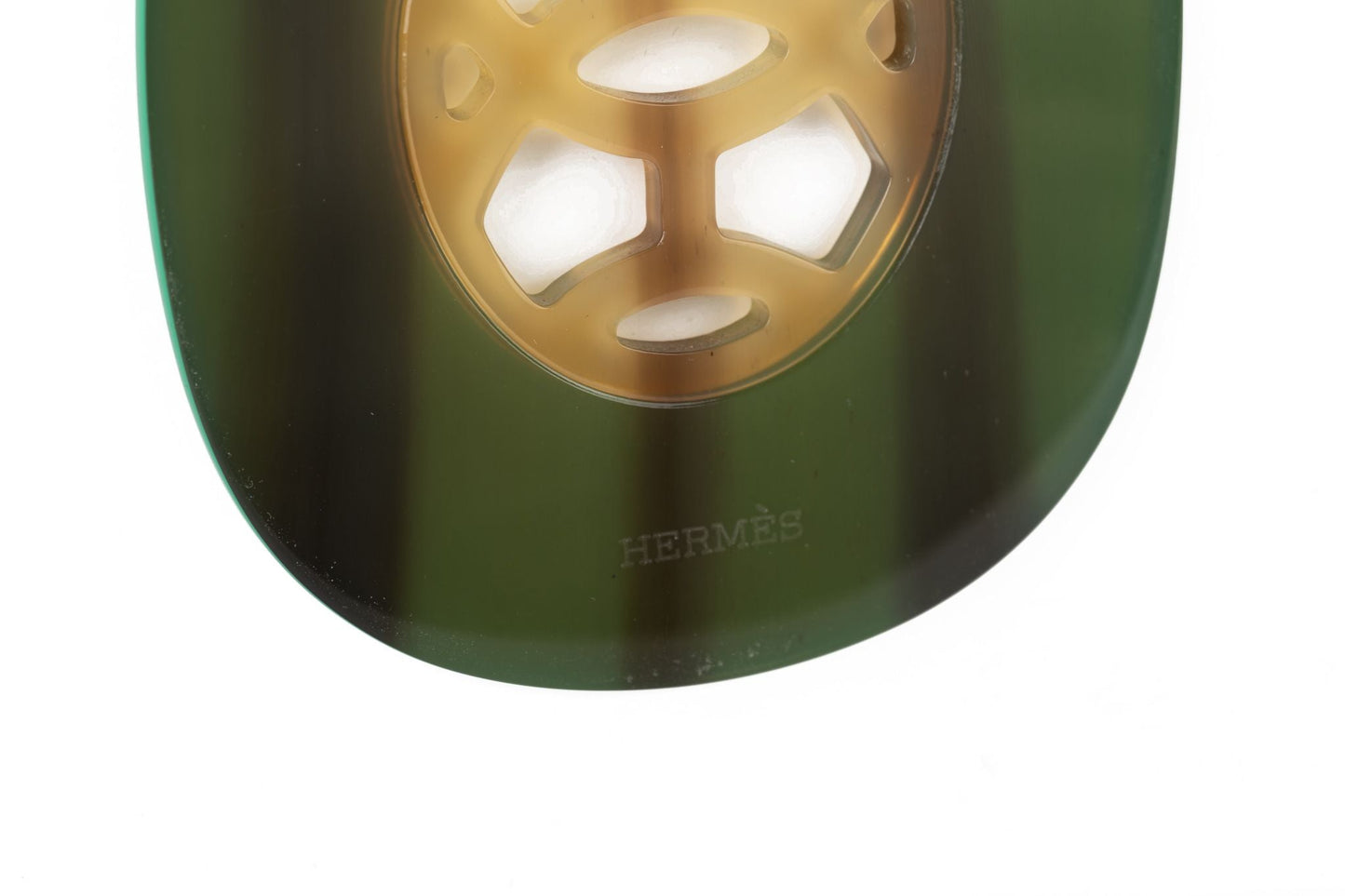 Hermes Green Horn Pendant Necklace