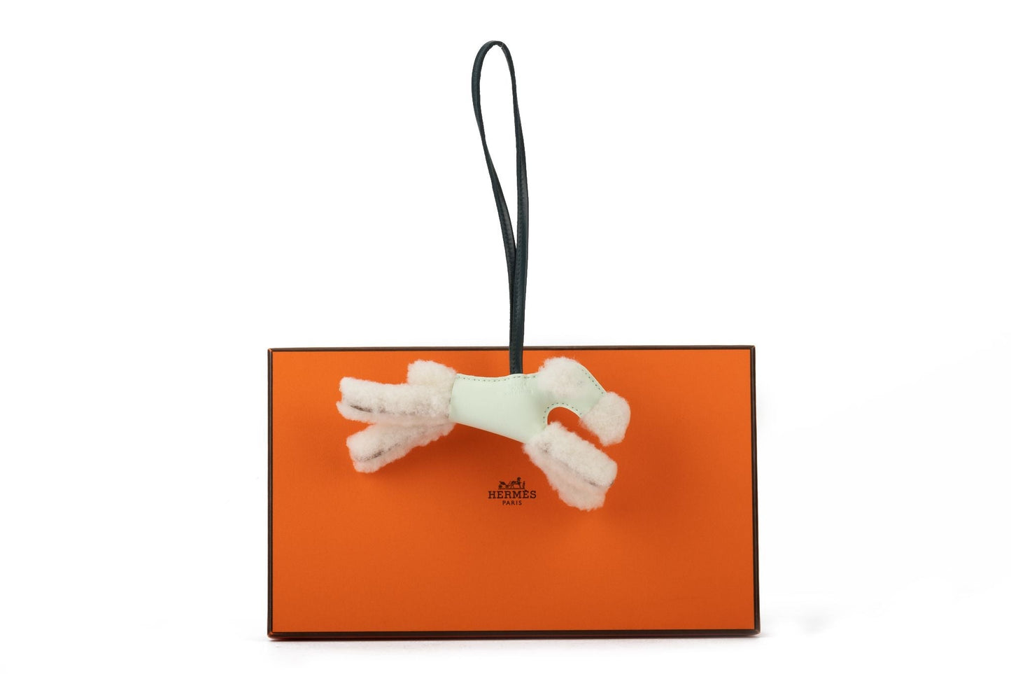 Hermes BNIB Green Shearling Dog Charm