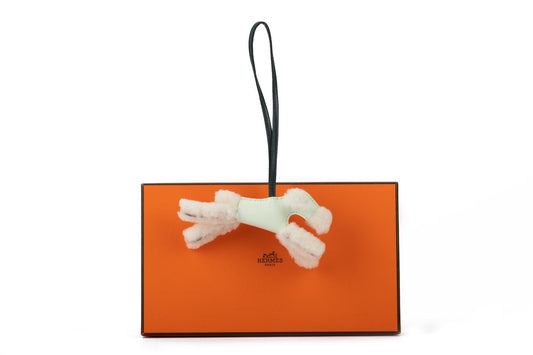Hermes BNIB Green Shearling Dog Charm