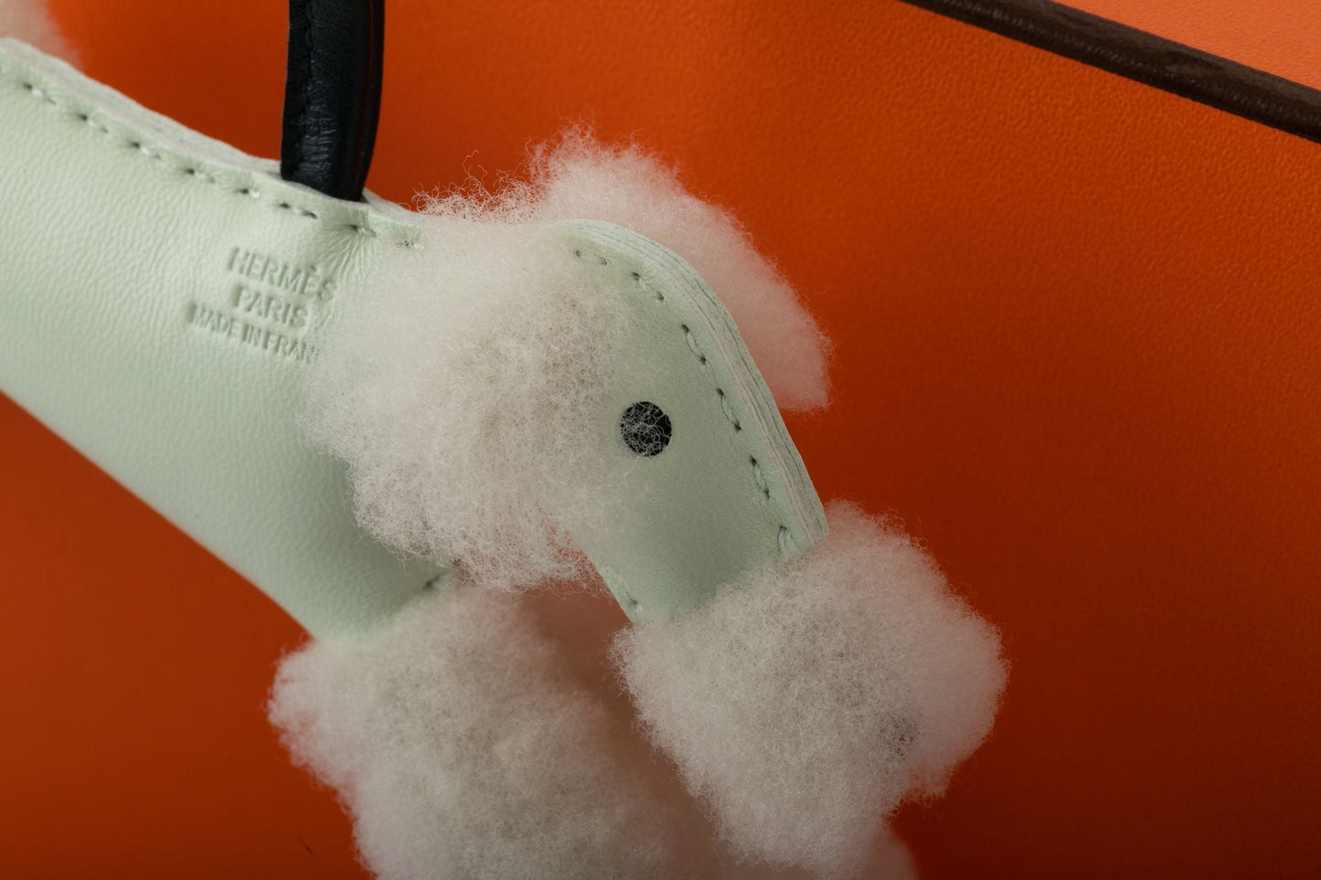 Hermes BNIB Green Shearling Dog Charm
