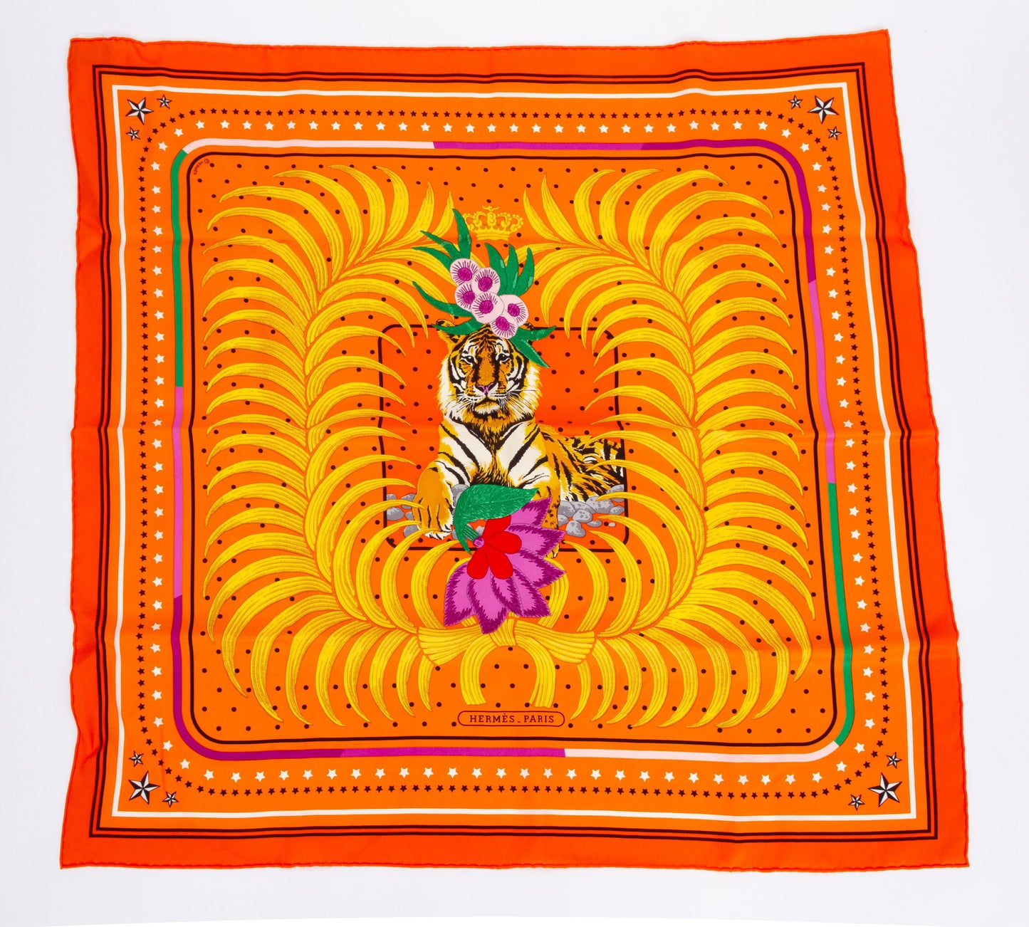 Hermes Tigre Royal Fleuri Scarf