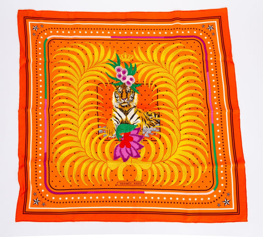Hermes Tigre Royal Fleuri Scarf