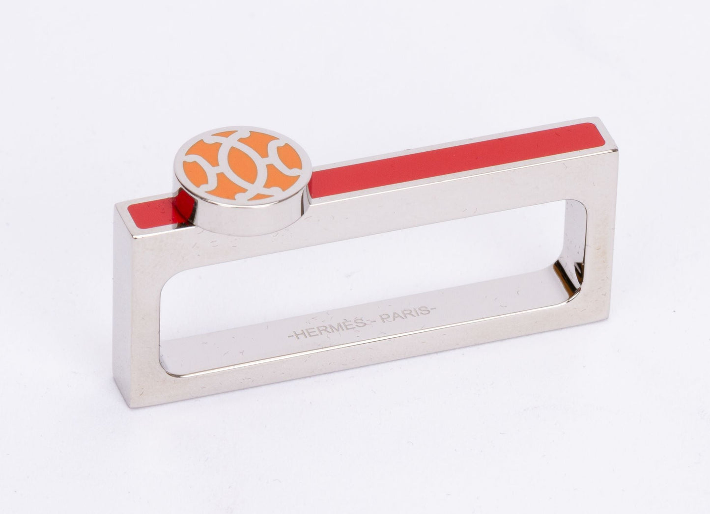 Hermes NIB Enamel Rectangular Scarf Ring